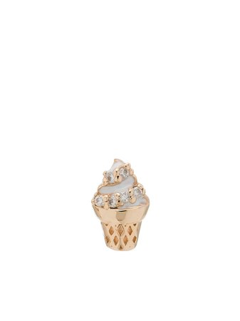 Alison Lou 14kt Yellow Gold Ice Cream Diamond Single Earring - Farfetch