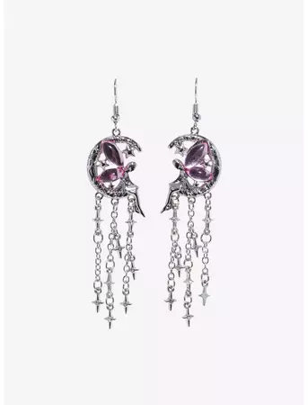 Cosmic Aura Fairy Moon Drop Earrings | Hot Topic