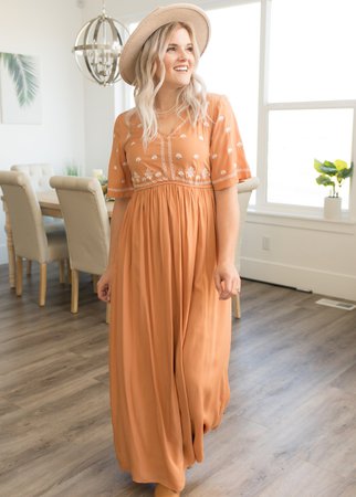 Wishful Thinking Apricot Maxi Dress – Polagram – My Sister's Closet