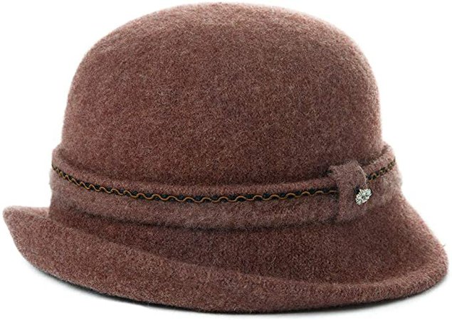 Winter Bucket Cloche Hat for Women Wool Felt 1930s Vintage Fedora Bowler Church Derby Party New 2019 Ladies Caramel at Amazon Women’s Clothing store