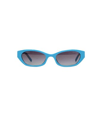 Chanel x Pharrell Williams 2019 Blue & Grey Small Rectangular Sunglasses.JPG (768×987)
