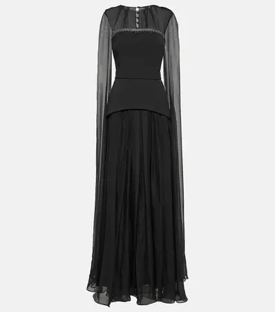 Gloria Silk And Crepe Gown in Black - Safiyaa | Mytheresa
