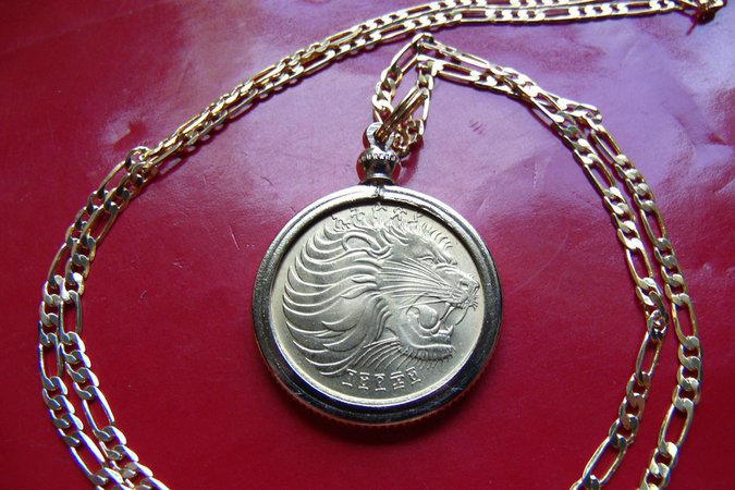 Leo, Lion, Coin, Pendant, Necklace
