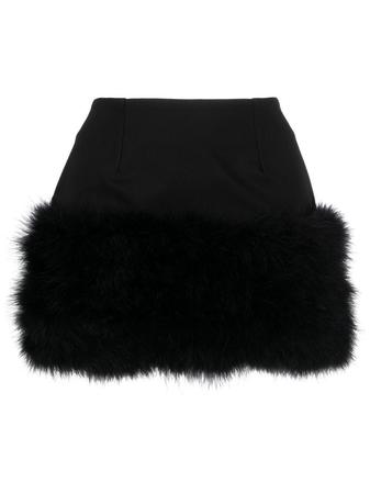 black fuzzy skirt