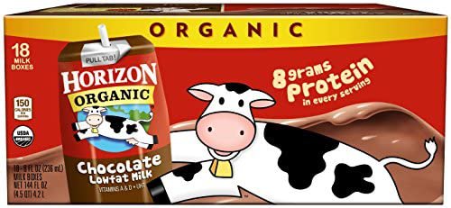 Horizon Organic, Lowfat Organic Milk Box, Chocolate, 8 Fl. Oz (Pack of 18), Single Serve, Shelf Stable Organic Chocolate Flavored Lowfat Milk, Great for School Lunch Boxes, Snacks: Amazon.com: Grocery & Gourmet Food