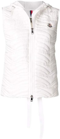hooded quilted padded gilet