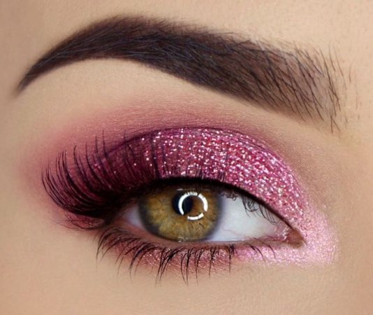 sparkly pink makeup