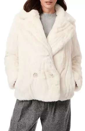 Bernardo Faux Fur Double Breasted Coat | Nordstrom