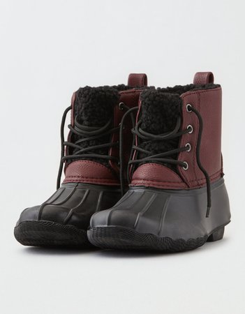 AEO Duck Boot, Burgundy | American Eagle Outfitters