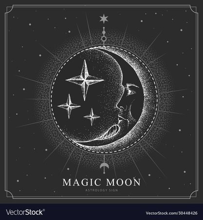 Magic witchcraft card with astrology moon sign Vector Image