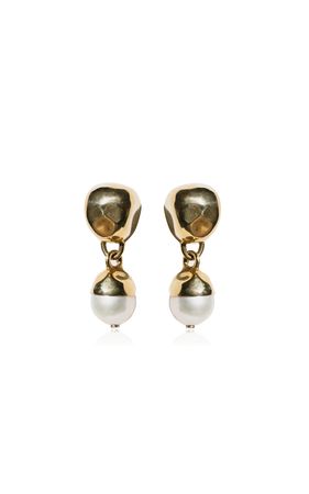 Pearl Drop 18k Gold Vermeil Earrings By Jasmin Sparrow | Moda Operandi
