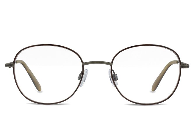RAZZ Eyeglasses: Round Frame in Dark Brown & Greystone - Vint & York