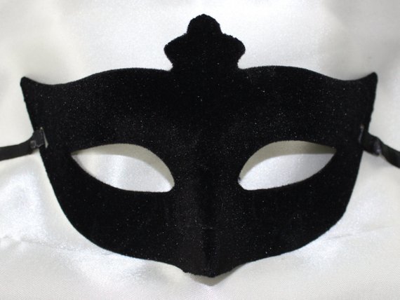 Ladies Simple Black Velvet Masquerade Eye Mask Quality | Etsy