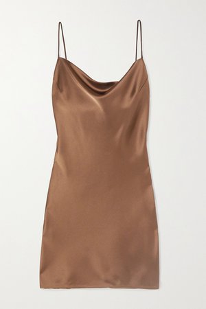 Brown Lotti draped satin mini dress | Nanushka | NET-A-PORTER