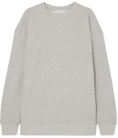 Ninety Percent - Linda Oversized Organic Cotton-jersey Sweatshirt - Light gray