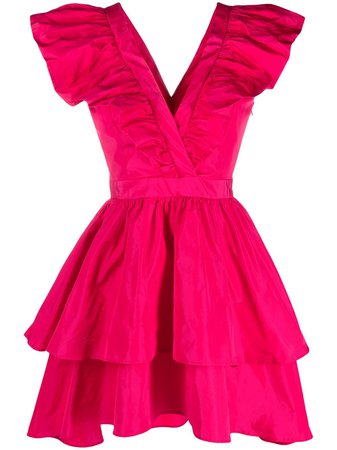 Pinko Vestido De Tafetá Com Babados - Farfetch