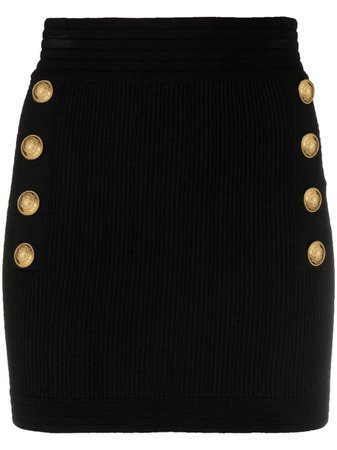 Shop Balmain button-breasted buttoned knitted skirt with Express Delivery - FARFETCH