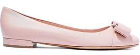 Varina Bow-embellished Leather Ballet Flats