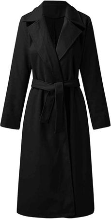 Coat Lapel Open Front Classy Casual Tops,Warm Winter Outwear,Cardigan Coat for Women Long at Amazon Women’s Clothing store