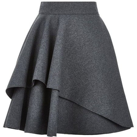 grey flared skirt