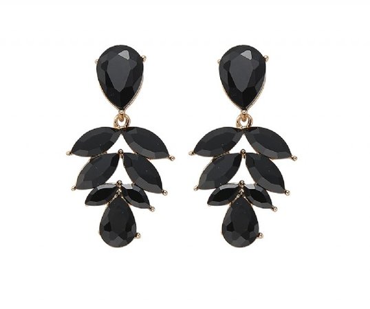 Black Leaf Drop Earrings | Tesoros