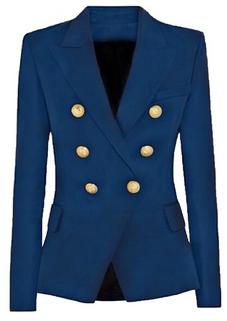 Love and Labels Classic Blue Gold Button Blazer