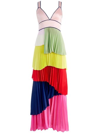 Alice+Olivia Maisie Pleated Asymmetric Maxi Dress - Farfetch