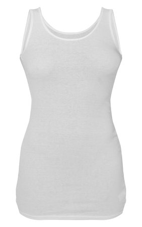White Ribbed Scoop Neck Sleeveless Bodycon Dress | PrettyLittleThing USA