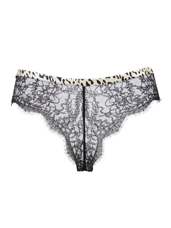 Somerset by Alice Temperley Mia Triangle Soft Cup Lace Bra and Brief Set, Leopard/Black