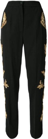 sequin-embellished high-waisted trousers