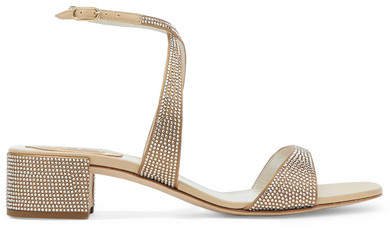 Krisabrita Crystal-embellished Metallic Leather Sandals - Gold