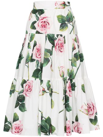 Dolce & Gabbana Floral Print Tiered Skirt Ss20 | Farfetch.com
