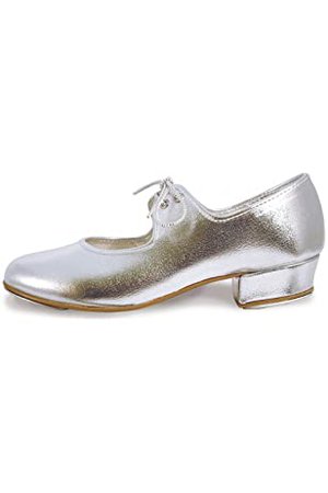 Katz Dancewear Girls Ladies Silver Glitter Low Heel Tap Dance Shoes With Toe Plates (Childs UK 1): Amazon.co.uk: Shoes & Bags