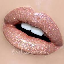nude glitter lips