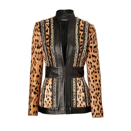 balmain leopard jacket