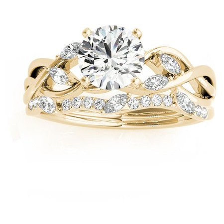 Gold Diamond Wedding Ring & Band
