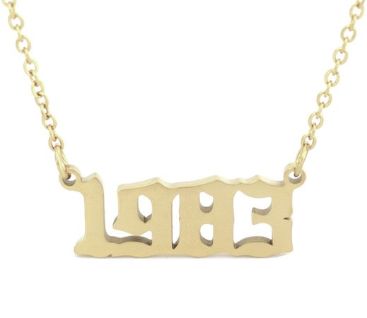 gold old english chain necklace