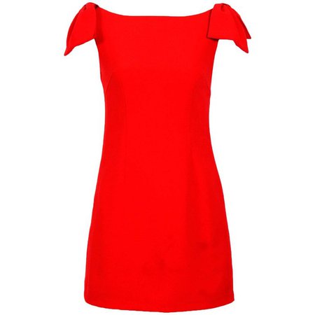 Valentino Roma red crepe bow sleeve mini sheath dress For Sale at 1stdibs