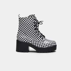 SHOGO Platform Checkerboard Military Boots – KOI footwear