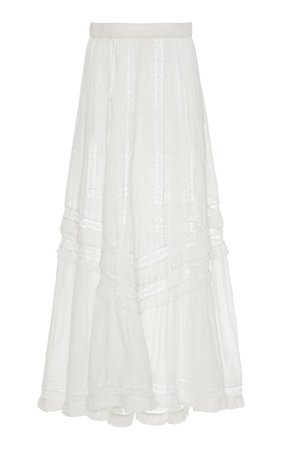 Vertania Semi-Sheer Cotton-Blend Maxi Skirt by Alexis | Moda Operandi