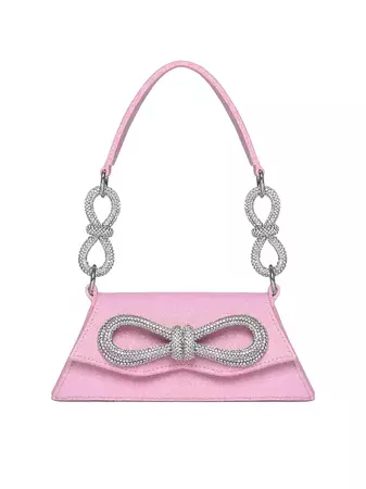 Shop Mach & Mach Medium Samantha Glitter Double Bow Top Handle Bag | Saks Fifth Avenue