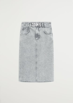 Faded denim skirt - Women | Mango USA grey