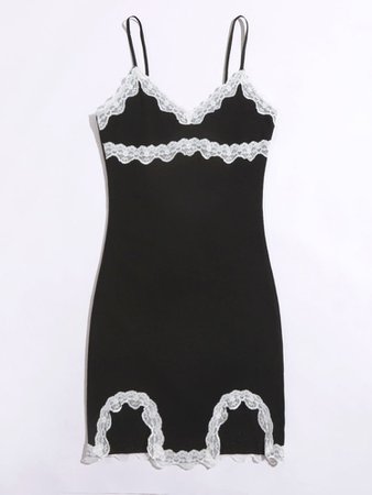 Lace Trim Bodycon Cami Dress | SHEIN USA