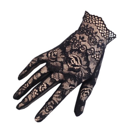 Black lace gloves