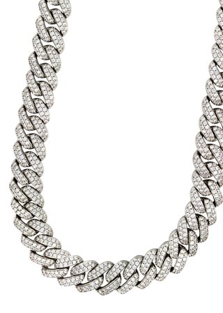 White Gold Plated Mens Iced Out Miami Cuban Link Chain – FrostNYC
