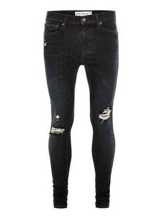 Washed Black Super Spray On Ripped Jeans - Jeans - Clothing - TOPMAN USA