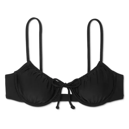 Women's Shirred Underwire Bikini Top - Xhilaration™ Black : Target