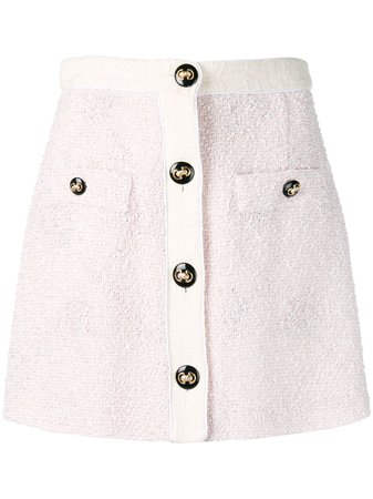 Alessandra Rich button up knitted skirt