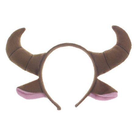 Kids Ox Horn Shape Animals Ears Headband Party Cosplay Costume Headdress Hair Hoop Headpiece (Brown)