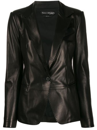 Black Tom Ford Tailored Leather Blazer | Farfetch.com